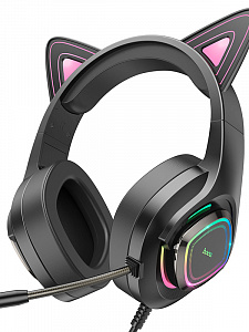HOCO W107 CAT наушники для ПК (3.5 мм/USB)