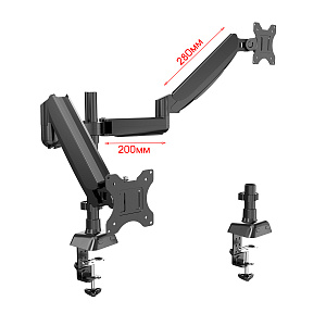 Кронштейн для двух мониторов настольный поворотный до 27 дюймов Орбита OT-HOD23