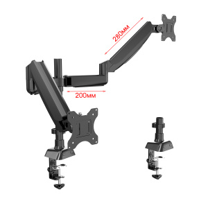Кронштейн для двух мониторов настольный поворотный до 27 дюймов Орбита OT-HOD23