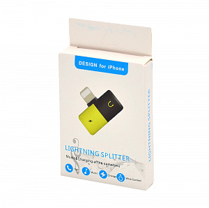 TDS GL-012 двойной адаптер/переходник для наушников (штекер Lightning - 2 гнезда Lightning)