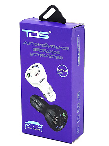Зарядка в прикуриватель для автомобиля 3*USB TDS TS-CAU32 Черное