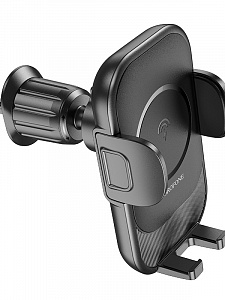 BOROFONE BH204 Черный держатель для смартфонов + беспроводное ЗУ 10W (в воздуховод)