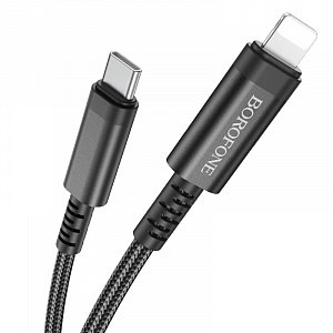 BOROFONE BU38 Черный кабель PD20W (iOS Lighting-TYPE-C) 1.2м
