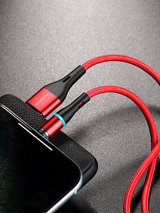 BOROFONE BU16 Красный кабель магнитный USB 2.4A (iOS Lighting) 1.2м
