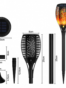 Светильник садовый на солнечной батарее уличный Факел Огонек OG-LDP30