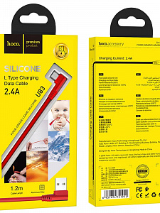 HOCO U83 Красный кабель USB 2.4A (microUSB) 1.2м