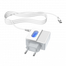 HOCO C75 Белый ЗУ с 2*USB + кабель IOS Lighting (5B, 2400mA)