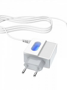 HOCO C75 Белый ЗУ с 2*USB + кабель IOS Lighting (5B, 2400mA)