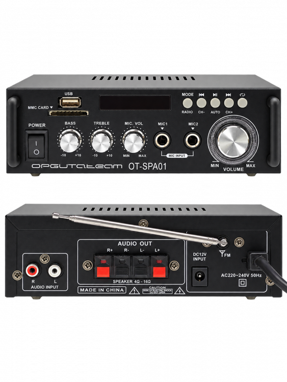 Усилитель звука двухканальный с Bluetooth, FM Орбита OT-SPA01