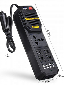 TDS TS-CAU42 автомобильный инвертор (220В/200Вт)