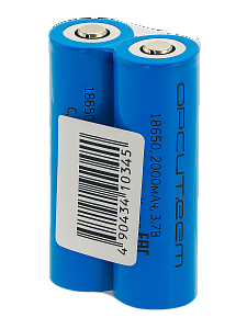 Аккумулятор 18650 3.7v 2000мАч выпуклый пин, 2шт Орбита