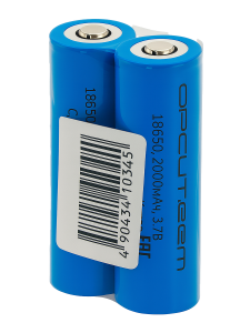 Аккумулятор 18650 3.7v 2000мАч выпуклый пин, 2шт Орбита