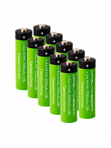 Аккумулятор пальчиковый AA R6, 2000мАч, 1.2V выпуклый пин, 10шт Орбита