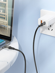 BOROFONE BU37 Черный кабель PD60W (TYPE-C-TYPE-C) 1.2м