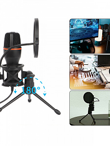 Микрофон для компьютера игровой для стрима Орбита OT-PCS07