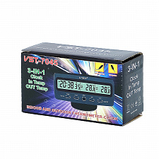 Часы автомобильные с подсветкой и термометром VST 7045