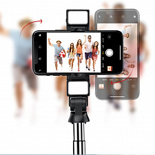 Орбита OT-SMH22 палка для селфи, трипод (198-740мм, пульт Bluetooth, LED)