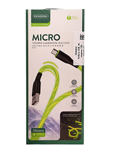 SENDEM T28A Зеленый кабель USB 3A (microUSB) 1m