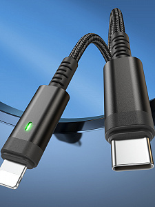 BOROFONE BU38 Черный кабель PD20W (iOS Lighting-TYPE-C) 1.2м