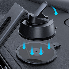 HOCO H16 Черный держатель для смартфонов магнитный (на панель)