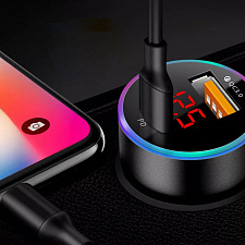 Автомобильное зарядное устройство в прикуриватель PD/QC 3.0 TDS TS-CAU70