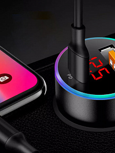 Автомобильное зарядное устройство в прикуриватель PD/QC 3.0 TDS TS-CAU70
