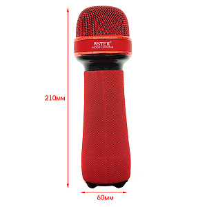 WSTER WS-898 Красный микрофон беспроводной (Bluetooth, динамики, USB)