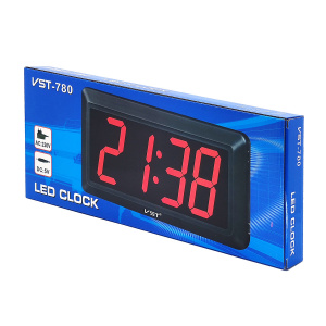 Часы настенные электронные сетевые VST 780-1 Красные
