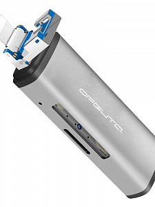 Орбита OT-PCR15 Серебро картридер OTG (TF, SD, Lightning)