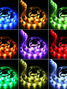 Огонек OG-LDL19 RGB светодиодная лента 1м (3*AA)