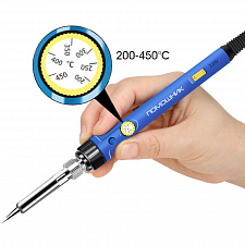 Паяльник электрический с терморегулятором, набор с индикаторной отверткой 30 в 1 Помощник PM-INP27