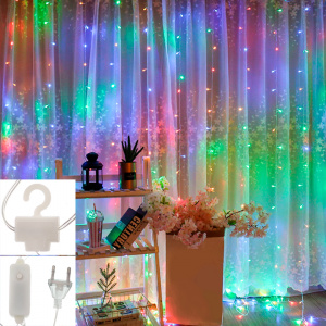 Гирлянда штора интерьерная 220В 3*3м Огонёк OG-LDG23 Разноцветная