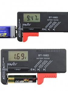 Тестер, измеритель напряжения батареек и аккумуляторов с LCD дисплеем Орбита OT-INM36