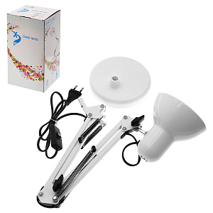 Огонек OG-LDP35 Белый светильник настольный (E27) НЕ В ЗАВОДСКОЙ КОРОБКЕ