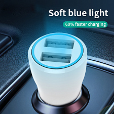 Зарядка в прикуриватель для автомобиля 2*USB TDS TS-CAU36 Белое