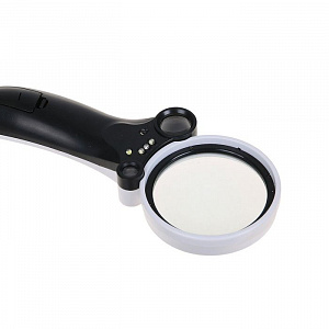Лупа ручная увеличительная с подсветкой, с УФ светодиодом Орбита OT-INL31