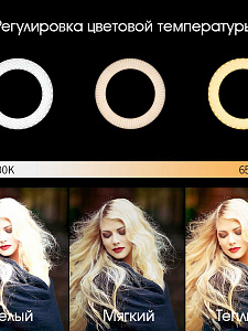 Кольцевая лампа со штативом, пультом 26см Огонёк OG-SMH01