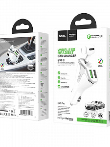 HOCO E47 PRO ЗУ авто USB с гарнитурой (QC3.0,3100mA)