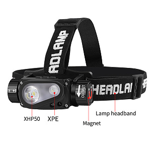 Патриот PT-FLG44 фонарь налобный (2L, 18650, дат.движ)