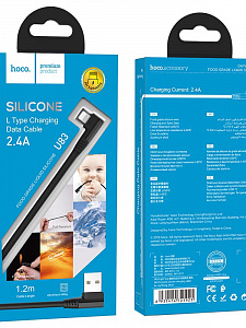 HOCO U83 Черный кабель USB 2.4A (iOS Lighting) 1.2м