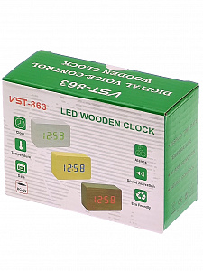 VST 863-1 Красные часы настольные (ЧЁРНЫЕ)(без блока)