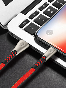 HOCO U48 Красный кабель USB 2.4A (iOS Lighting) 1.2м