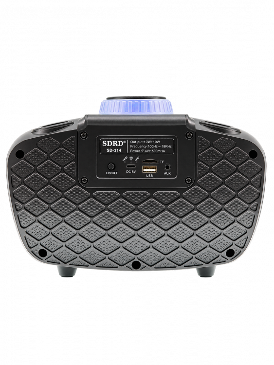 SDRD SD-314 Черная Караоке система (2 микр, Bluetooth 4.2)