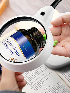 Лупа настольная с подсветкой на гибкой ноге Орбита OT-INL81