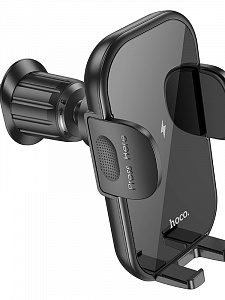 HOCO HW4 Черный держатель для смартфонов + беспроводное ЗУ 10W (в воздуховод)
