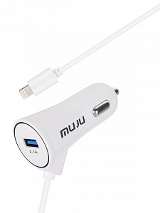 MUJU MJ-C08 ЗУ авто USB + кабель iOS Lightning (5B,3100mA)