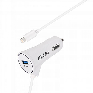 MUJU MJ-C08 ЗУ авто USB + кабель iOS Lightning (5B,3100mA)