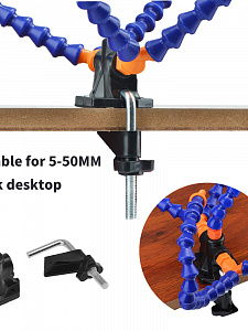 Третья рука для пайки с лупой 4 руки Помощник PM-INP23