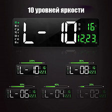 Часы настенные электронные с температурой и пультом Орбита OT-CLW19 Белые