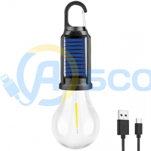 Фонарь кемпинговый 2шт с карабином, лампочка аккумуляторная на солнечной батареи Следопыт ST-FLK01